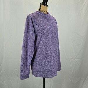 Woolly Threads Women M Original Woolly Purple Textured Pullover USA Made Casual